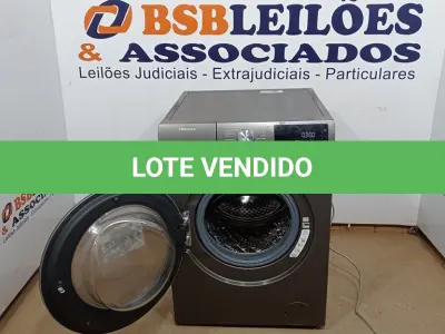 LOTE 014 - 01 LAVA E SECA HISENSE STEAM 13KG - 8KG -13 PROGRAMAS DE LAVAGEM, WD5Q13 TITANIUM 220VOLTS (NO ESTADO, NÃO SABEMOS SE FUNCIONA. LEILÃO NÃO TEM GARANTIA E NEM DEVOLUÇÃO, SUJEITO A POSSÍVEIS AVARIAS VISÍVEIS/OCULTAS E/OU AUSÊNCIA DE COMPONENTES)