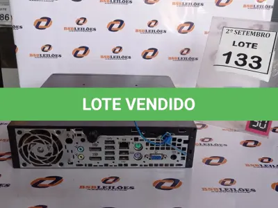 LOTE 133 - 01 MINI PC MARCA HP. (NO ESTADO) ATENÇÃO! FAZER A VISITAÇÃO ANTES DE ARREMATAR, NÃO SABEMOS SE FUNCIONA, LEILÃO NÃO TEM GARANTIA E NEM DEVOLUÇÃO, SUJEITO A POSSÍVEIS AVARIAS VISÍVEIS/OCULTAS E/OU AUSÊNCIA DE COMPONENTES.