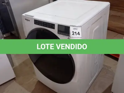 LOTE 214 - 01 MÁQUINA DE LAVAR ROUPAS WHIRLPOOL 110V. (NO ESTADO EM QUE SE ENCONTRA. SUJEITO A AVARIAS OCULTAS/VISÍVEIS.) BJ7237V