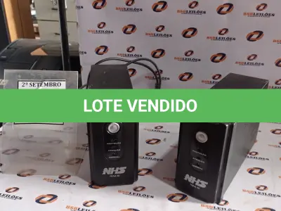 LOTE 456 - 02 NOBREAKS MARCA NHS MINI III. (NO ESTADO) ATENÇÃO! FAZER A VISITAÇÃO ANTES DE ARREMATAR, NÃO SABEMOS SE FUNCIONA, LEILÃO NÃO TEM GARANTIA E NEM DEVOLUÇÃO, SUJEITO A POSSÍVEIS AVARIAS VISÍVEIS/OCULTAS E/OU AUSÊNCIA DE COMPONENTES.