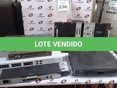 LOTE 236 - 01 CENTRAL PABX HÍBRIDA MODELO IMPACTA MARCA INTELBRAS, 01 RECEPTOR DE SATÉLITE DIRECPC MARCA HUGHES, 01 ROTEADOR HP MSR1002-4, 01 ROTEADOR CISCO 800M SERIES E 02 SWITCHES. (NO ESTADO) ATENÇÃO! FAZER A VISITAÇÃO ANTES DE ARREMATAR, NÃO SABEMOS SE FUNCIONA, LEILÃO NÃO TEM GARANTIA E NEM DEVOLUÇÃO, SUJEITO A POSSÍVEIS AVARIAS VISÍVEIS/OCULTAS E/OU AUSÊNCIA DE COMPONENTES.