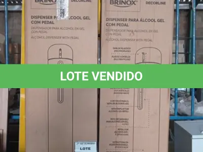 LOTE 391 - 02 DISPENSES DE ÁLCOOL EM GEL COM PEDAL MARCA BRINOX. (NO ESTADO) ATENÇÃO! FAZER A VISITAÇÃO ANTES DE ARREMATAR, NÃO SABEMOS SE FUNCIONA, LEILÃO NÃO TEM GARANTIA E NEM DEVOLUÇÃO, SUJEITO A POSSÍVEIS AVARIAS VISÍVEIS/OCULTAS E/OU AUSÊNCIA DE COMPONENTES.