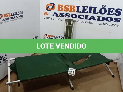 LOTE 468 - 02 CAMAS DOBRÁVEIS PORTÁTIL ESTRUTURA EM ALUMÍNIO. (NO ESTADO) ATENÇÃO! FAZER A VISITAÇÃO ANTES DE ARREMATAR, NÃO SABEMOS SE FUNCIONA, LEILÃO NÃO TEM GARANTIA E NEM DEVOLUÇÃO, SUJEITO A POSSÍVEIS AVARIAS VISÍVEIS/OCULTAS E/OU AUSÊNCIA DE COMPONENTES.