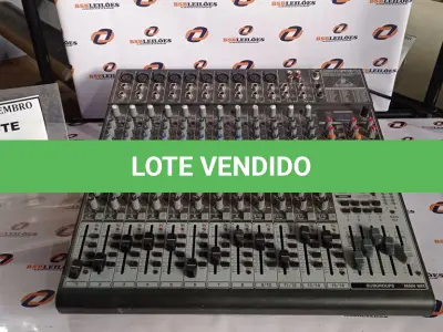 LOTE 426 - 01 MESA DE SOM MARCA XENYX 24432PX. (NO ESTADO) ATENÇÃO! FAZER A VISITAÇÃO ANTES DE ARREMATAR, NÃO SABEMOS SE FUNCIONA, LEILÃO NÃO TEM GARANTIA E NEM DEVOLUÇÃO, SUJEITO A POSSÍVEIS AVARIAS VISÍVEIS/OCULTAS E/OU AUSÊNCIA DE COMPONENTES.