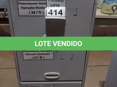 LOTE 414 - 01 ARQUIVO DE AÇO COM 04 GAVETAS. (NO ESTADO) ATENÇÃO! FAZER A VISITAÇÃO ANTES DE ARREMATAR, NÃO SABEMOS SE FUNCIONA, LEILÃO NÃO TEM GARANTIA E NEM DEVOLUÇÃO, SUJEITO A POSSÍVEIS AVARIAS VISÍVEIS/OCULTAS E/OU AUSÊNCIA DE COMPONENTES.