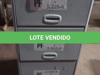 LOTE 407 - 01 ARQUIVO DE AÇO COM 04 GAVETAS. (NO ESTADO) ATENÇÃO! FAZER A VISITAÇÃO ANTES DE ARREMATAR, NÃO SABEMOS SE FUNCIONA, LEILÃO NÃO TEM GARANTIA E NEM DEVOLUÇÃO, SUJEITO A POSSÍVEIS AVARIAS VISÍVEIS/OCULTAS E/OU AUSÊNCIA DE COMPONENTES.