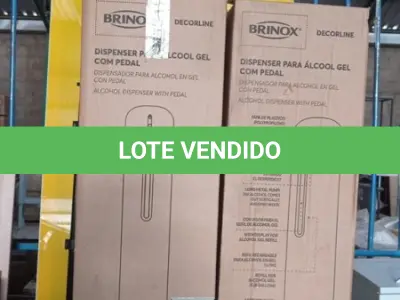 LOTE 391 - 02 DISPENSES DE ÁLCOOL EM GEL COM PEDAL MARCA BRINOX. (NO ESTADO) ATENÇÃO! FAZER A VISITAÇÃO ANTES DE ARREMATAR, NÃO SABEMOS SE FUNCIONA, LEILÃO NÃO TEM GARANTIA E NEM DEVOLUÇÃO, SUJEITO A POSSÍVEIS AVARIAS VISÍVEIS/OCULTAS E/OU AUSÊNCIA DE COMPONENTES.