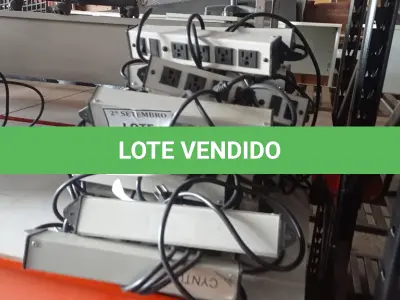 LOTE 459 - 01 LOTE COM GRANDE QUANTIDADE DE RÉGUA DE TOMADAS. (NO ESTADO) ATENÇÃO! FAZER A VISITAÇÃO ANTES DE ARREMATAR, NÃO SABEMOS SE FUNCIONA, LEILÃO NÃO TEM GARANTIA E NEM DEVOLUÇÃO, SUJEITO A POSSÍVEIS AVARIAS VISÍVEIS/OCULTAS E/OU AUSÊNCIA DE COMPONENTES.