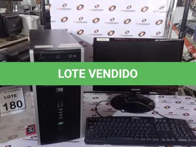 LOTE 180 - 01 CPU HP, 01 MONITOR SAMSUNG E 01 TECLADO. (NO ESTADO) ATENÇÃO! FAZER A VISITAÇÃO ANTES DE ARREMATAR, NÃO SABEMOS SE FUNCIONA, LEILÃO NÃO TEM GARANTIA E NEM DEVOLUÇÃO, SUJEITO A POSSÍVEIS AVARIAS VISÍVEIS/OCULTAS E/OU AUSÊNCIA DE COMPONENTES.