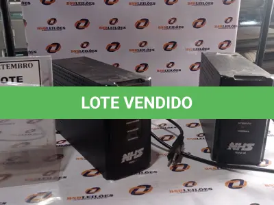 LOTE 443 - 02 NOBREAKS MARCA NHS MINI III. (NO ESTADO) ATENÇÃO! FAZER A VISITAÇÃO ANTES DE ARREMATAR, NÃO SABEMOS SE FUNCIONA, LEILÃO NÃO TEM GARANTIA E NEM DEVOLUÇÃO, SUJEITO A POSSÍVEIS AVARIAS VISÍVEIS/OCULTAS E/OU AUSÊNCIA DE COMPONENTES.