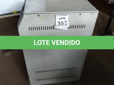 LOTE 353 - 01 ESTABILIZADOR DE TENSÃO MARCA KVA. (NO ESTADO) ATENÇÃO! FAZER A VISITAÇÃO ANTES DE ARREMATAR, NÃO SABEMOS SE FUNCIONA, LEILÃO NÃO TEM GARANTIA E NEM DEVOLUÇÃO, SUJEITO A POSSÍVEIS AVARIAS VISÍVEIS/OCULTAS E/OU AUSÊNCIA DE COMPONENTES.