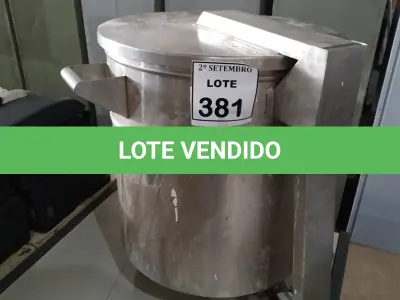 LOTE 381 - 01 LIXEIRA EM INOX. (NO ESTADO) ATENÇÃO! FAZER A VISITAÇÃO ANTES DE ARREMATAR, NÃO SABEMOS SE FUNCIONA, LEILÃO NÃO TEM GARANTIA E NEM DEVOLUÇÃO, SUJEITO A POSSÍVEIS AVARIAS VISÍVEIS/OCULTAS E/OU AUSÊNCIA DE COMPONENTES.