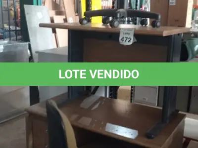 LOTE 472 - 02 MESAS COM 02 CADEIRAS. (NO ESTADO) ATENÇÃO! FAZER A VISITAÇÃO ANTES DE ARREMATAR, NÃO SABEMOS SE FUNCIONA, LEILÃO NÃO TEM GARANTIA E NEM DEVOLUÇÃO, SUJEITO A POSSÍVEIS AVARIAS VISÍVEIS/OCULTAS E/OU AUSÊNCIA DE COMPONENTES.