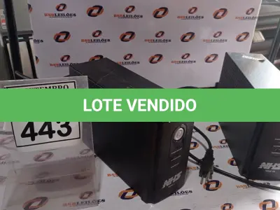 LOTE 443 - 02 NOBREAKS MARCA NHS MINI III. (NO ESTADO) ATENÇÃO! FAZER A VISITAÇÃO ANTES DE ARREMATAR, NÃO SABEMOS SE FUNCIONA, LEILÃO NÃO TEM GARANTIA E NEM DEVOLUÇÃO, SUJEITO A POSSÍVEIS AVARIAS VISÍVEIS/OCULTAS E/OU AUSÊNCIA DE COMPONENTES.