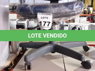 LOTE 177 - 01 CADEIRA EXECUTIVA. (NO ESTADO) ATENÇÃO! FAZER A VISITAÇÃO ANTES DE ARREMATAR, NÃO SABEMOS SE FUNCIONA, LEILÃO NÃO TEM GARANTIA E NEM DEVOLUÇÃO, SUJEITO A POSSÍVEIS AVARIAS VISÍVEIS/OCULTAS E/OU AUSÊNCIA DE COMPONENTES.