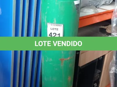 LOTE 421 - 01 CILINDRO DE OXIGÊNIO. (NO ESTADO) ATENÇÃO! FAZER A VISITAÇÃO ANTES DE ARREMATAR, NÃO SABEMOS SE FUNCIONA, LEILÃO NÃO TEM GARANTIA E NEM DEVOLUÇÃO, SUJEITO A POSSÍVEIS AVARIAS VISÍVEIS/OCULTAS E/OU AUSÊNCIA DE COMPONENTES.