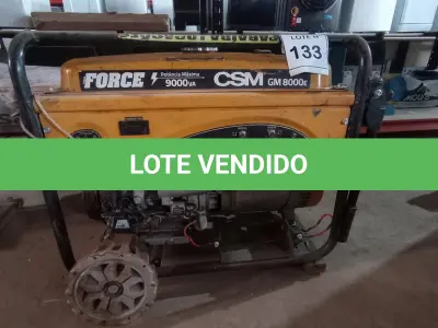 LOTE 133 - 01 GERADOR DE ENERGIA CSM MONOFÁSICO 9 KVA GASOLINA MARCA CSM. (NO ESTADO, NÃO SABEMOS SE FUNCIONA. LEILÃO NÃO TEM GARANTIA E NEM DEVOLUÇÃO, SUJEITO A POSSÍVEIS AVARIAS VISÍVEIS/OCULTAS E/OU AUSÊNCIA DE COMPONENTES)
