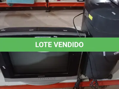 LOTE 126 - 01 TV DE TUBO MARCA SAMSUNG, 01 FRAGMENTADORA DE PAPEL E 01 EVAPORADORA MARCA KOMECO. (NO ESTADO) ATENÇÃO! FAZER A VISITAÇÃO ANTES DE ARREMATAR, NÃO SABEMOS SE FUNCIONA, LEILÃO NÃO TEM GARANTIA E NEM DEVOLUÇÃO, SUJEITO A POSSÍVEIS AVARIAS VISÍVEIS/OCULTAS E/OU AUSÊNCIA DE COMPONENTES.