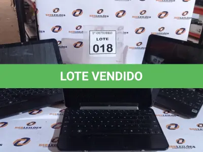 LOTE 018 - 03 NETBOOKS SEM BATERIA MARCA HP. (NO ESTADO) ATENÇÃO! FAZER A VISITAÇÃO ANTES DE ARREMATAR, NÃO SABEMOS SE FUNCIONA, LEILÃO NÃO TEM GARANTIA E NEM DEVOLUÇÃO, SUJEITO A POSSÍVEIS AVARIAS VISÍVEIS/OCULTAS E/OU AUSÊNCIA DE COMPONENTES.