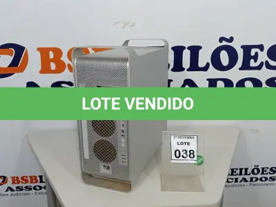 LOTE 038 - 01 COMPUTADOR MARCA APPLE. (NO ESTADO) ATENÇÃO! FAZER A VISITAÇÃO ANTES DE ARREMATAR, NÃO SABEMOS SE FUNCIONA, LEILÃO NÃO TEM GARANTIA E NEM DEVOLUÇÃO, SUJEITO A POSSÍVEIS AVARIAS VISÍVEIS/OCULTAS E/OU AUSÊNCIA DE COMPONENTES.