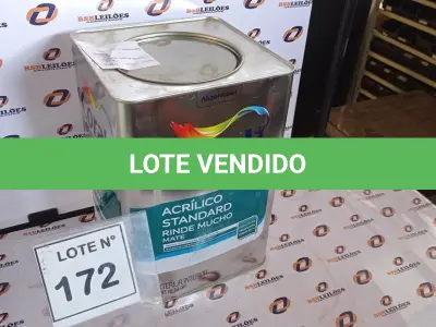 LOTE 172 - 01 LATA DE TINTA ACRILICA 18L NA COR BRANCA MARCA CORAL. (NO ESTADO, NÃO SABEMOS SE FUNCIONA. LEILÃO NÃO TEM GARANTIA E NEM DEVOLUÇÃO, SUJEITO A POSSÍVEIS AVARIAS VISÍVEIS/OCULTAS E/OU AUSÊNCIA DE COMPONENTES)