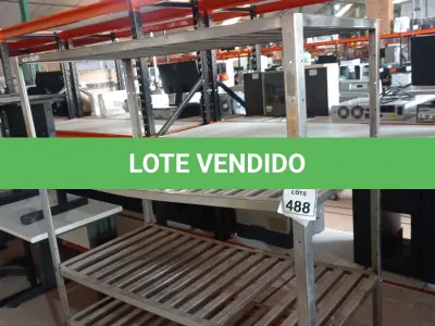 LOTE 488 - 01 PRATELEIRA EM INOX. (NO ESTADO) ATENÇÃO! FAZER A VISITAÇÃO ANTES DE ARREMATAR, NÃO SABEMOS SE FUNCIONA, LEILÃO NÃO TEM GARANTIA E NEM DEVOLUÇÃO, SUJEITO A POSSÍVEIS AVARIAS VISÍVEIS/OCULTAS E/OU AUSÊNCIA DE COMPONENTES.