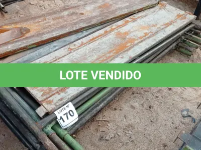 LOTE 170 - 10 PEÇAS ANDAIMES DE 1 X 1,50M COM 04 PLATAFORMA DE 1,50M. (NO ESTADO, NÃO SABEMOS SE FUNCIONA. LEILÃO NÃO TEM GARANTIA E NEM DEVOLUÇÃO, SUJEITO A POSSÍVEIS AVARIAS VISÍVEIS/OCULTAS E/OU AUSÊNCIA DE COMPONENTES)