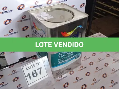 LOTE 167 - 01 LATA DE TINTA ACRILICA 18L NA COR BRANCA MARCA CORAL. (NO ESTADO, NÃO SABEMOS SE FUNCIONA. LEILÃO NÃO TEM GARANTIA E NEM DEVOLUÇÃO, SUJEITO A POSSÍVEIS AVARIAS VISÍVEIS/OCULTAS E/OU AUSÊNCIA DE COMPONENTES)