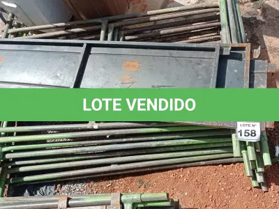 LOTE 158 - 10 PEÇAS ANDAIMES DE 1 X 1,50M COM 04 PLATAFORMA DE 1,50M. (NO ESTADO, NÃO SABEMOS SE FUNCIONA. LEILÃO NÃO TEM GARANTIA E NEM DEVOLUÇÃO, SUJEITO A POSSÍVEIS AVARIAS VISÍVEIS/OCULTAS E/OU AUSÊNCIA DE COMPONENTES)