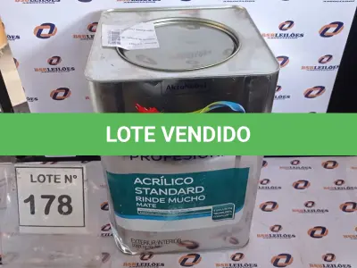 LOTE 178 - 01 LATA DE TINTA ACRILICA 18L NA COR BRANCA MARCA CORAL. (NO ESTADO, NÃO SABEMOS SE FUNCIONA. LEILÃO NÃO TEM GARANTIA E NEM DEVOLUÇÃO, SUJEITO A POSSÍVEIS AVARIAS VISÍVEIS/OCULTAS E/OU AUSÊNCIA DE COMPONENTES)