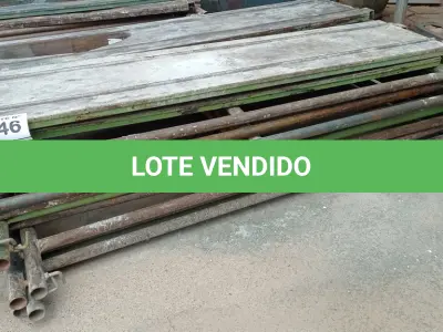 LOTE 146 - 10 PEÇAS ANDAIMES DE 1 X 1,50M COM 04 PLATAFORMA DE 1,50M (NO ESTADO, NÃO SABEMOS SE FUNCIONA. LEILÃO NÃO TEM GARANTIA E NEM DEVOLUÇÃO, SUJEITO A POSSÍVEIS AVARIAS VISÍVEIS/OCULTAS E/OU AUSÊNCIA DE COMPONENTES)