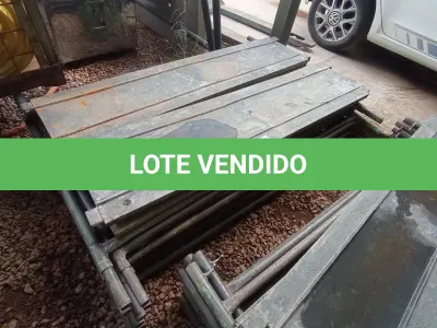 LOTE 175 - 10 PEÇAS ANDAIMES DE 1 X 1,50M COM 04 PLATAFORMA DE 1,50M. (NO ESTADO, NÃO SABEMOS SE FUNCIONA. LEILÃO NÃO TEM GARANTIA E NEM DEVOLUÇÃO, SUJEITO A POSSÍVEIS AVARIAS VISÍVEIS/OCULTAS E/OU AUSÊNCIA DE COMPONENTES)