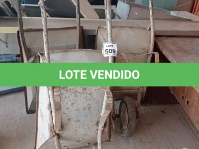 LOTE 509 - 03 CARRINHOS DE MÃO COM AVARIAS. (NO ESTADO) ATENÇÃO! FAZER A VISITAÇÃO ANTES DE ARREMATAR, NÃO SABEMOS SE FUNCIONA, LEILÃO NÃO TEM GARANTIA E NEM DEVOLUÇÃO, SUJEITO A POSSÍVEIS AVARIAS VISÍVEIS/OCULTAS E/OU AUSÊNCIA DE COMPONENTES.