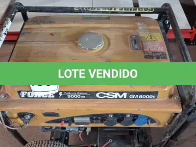 LOTE 136 - 01 GERADOR DE ENERGIA CSM MONOFÁSICO 9 KVA GASOLINA MARCA CSM. (NO ESTADO, NÃO SABEMOS SE FUNCIONA. LEILÃO NÃO TEM GARANTIA E NEM DEVOLUÇÃO, SUJEITO A POSSÍVEIS AVARIAS VISÍVEIS/OCULTAS E/OU AUSÊNCIA DE COMPONENTES)