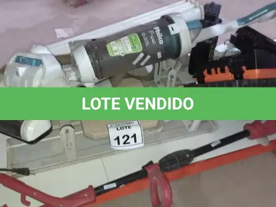 LOTE 121 - 01 ROÇADEIRA ELÉTRICA, 01 ASPIRADOR DE PÓ, 04 QUADROS DE DISTRIBUIÇÃO DE FIBRA ÓPTICA E VÁRIAS ANTENAS SETORIAIS UBIQUITI. (NO ESTADO) ATENÇÃO! FAZER A VISITAÇÃO ANTES DE ARREMATAR, NÃO SABEMOS SE FUNCIONA, LEILÃO NÃO TEM GARANTIA E NEM DEVOLUÇÃO, SUJEITO A POSSÍVEIS AVARIAS VISÍVEIS/OCULTAS E/OU AUSÊNCIA DE COMPONENTES.