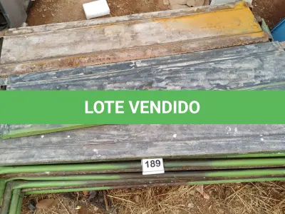 LOTE 189 - 10 PEÇAS ANDAIMES DE 1 X 1,50M COM 04 PLATAFORMA DE 1,50M. (NO ESTADO, NÃO SABEMOS SE FUNCIONA. LEILÃO NÃO TEM GARANTIA E NEM DEVOLUÇÃO, SUJEITO A POSSÍVEIS AVARIAS VISÍVEIS/OCULTAS E/OU AUSÊNCIA DE COMPONENTES)