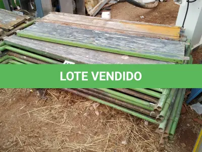 LOTE 189 - 10 PEÇAS ANDAIMES DE 1 X 1,50M COM 04 PLATAFORMA DE 1,50M. (NO ESTADO, NÃO SABEMOS SE FUNCIONA. LEILÃO NÃO TEM GARANTIA E NEM DEVOLUÇÃO, SUJEITO A POSSÍVEIS AVARIAS VISÍVEIS/OCULTAS E/OU AUSÊNCIA DE COMPONENTES)