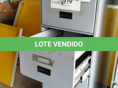 LOTE 510 - 01 ARQUIVO DE AÇO COM 04 GAVETAS. (NO ESTADO) ATENÇÃO! FAZER A VISITAÇÃO ANTES DE ARREMATAR, NÃO SABEMOS SE FUNCIONA, LEILÃO NÃO TEM GARANTIA E NEM DEVOLUÇÃO, SUJEITO A POSSÍVEIS AVARIAS VISÍVEIS/OCULTAS E/OU AUSÊNCIA DE COMPONENTES.