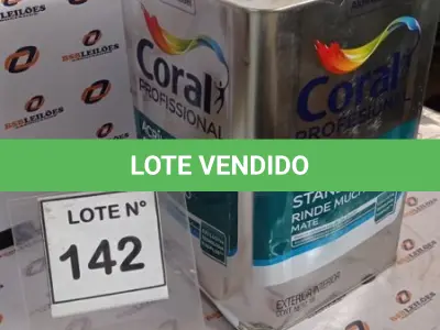 LOTE 142 - 01 LATA DE TINTA ACRILICA 18L NA COR BRANCA MARCA CORAL. (NO ESTADO, NÃO SABEMOS SE FUNCIONA. LEILÃO NÃO TEM GARANTIA E NEM DEVOLUÇÃO, SUJEITO A POSSÍVEIS AVARIAS VISÍVEIS/OCULTAS E/OU AUSÊNCIA DE COMPONENTES)