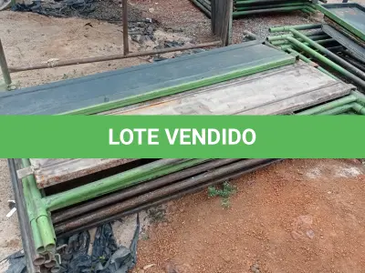 LOTE 165 - 10 PEÇAS ANDAIMES DE 1 X 1,50M COM 04 PLATAFORMA DE 1,50M. (NO ESTADO, NÃO SABEMOS SE FUNCIONA. LEILÃO NÃO TEM GARANTIA E NEM DEVOLUÇÃO, SUJEITO A POSSÍVEIS AVARIAS VISÍVEIS/OCULTAS E/OU AUSÊNCIA DE COMPONENTES)
