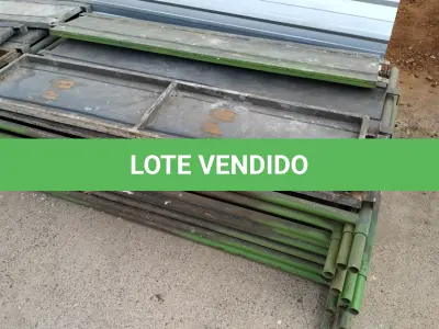 LOTE 187 - 10 PEÇAS ANDAIMES DE 1 X 1,50M COM 04 PLATAFORMA DE 1,50M. (NO ESTADO, NÃO SABEMOS SE FUNCIONA. LEILÃO NÃO TEM GARANTIA E NEM DEVOLUÇÃO, SUJEITO A POSSÍVEIS AVARIAS VISÍVEIS/OCULTAS E/OU AUSÊNCIA DE COMPONENTES)