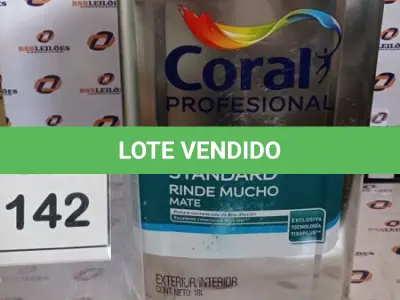 LOTE 142 - 01 LATA DE TINTA ACRILICA 18L NA COR BRANCA MARCA CORAL. (NO ESTADO, NÃO SABEMOS SE FUNCIONA. LEILÃO NÃO TEM GARANTIA E NEM DEVOLUÇÃO, SUJEITO A POSSÍVEIS AVARIAS VISÍVEIS/OCULTAS E/OU AUSÊNCIA DE COMPONENTES)