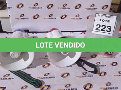 LOTE 223 - 02 MEGAFONES. (NO ESTADO) ATENÇÃO! FAZER A VISITAÇÃO ANTES DE ARREMATAR, NÃO SABEMOS SE FUNCIONA, LEILÃO NÃO TEM GARANTIA E NEM DEVOLUÇÃO, SUJEITO A POSSÍVEIS AVARIAS VISÍVEIS/OCULTAS E/OU AUSÊNCIA DE COMPONENTES.