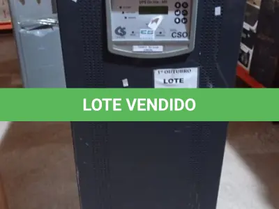 LOTE 381 - 01 NOBREAK 15 KVA. (NO ESTADO) ATENÇÃO! FAZER A VISITAÇÃO ANTES DE ARREMATAR, NÃO SABEMOS SE FUNCIONA, LEILÃO NÃO TEM GARANTIA E NEM DEVOLUÇÃO, SUJEITO A POSSÍVEIS AVARIAS VISÍVEIS/OCULTAS E/OU AUSÊNCIA DE COMPONENTES.