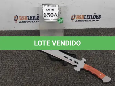 LOTE 050 - 01 FACÃO MEDIEVAL IMPORTADO AÇO INOXIDÁVEL CABO EM MADEIRA FULL TANG BAINHA DE NYLON TAMANHO TOTAL 50CM PESO 526G JÁ AFIADA. (NO ESTADO) ATENÇÃO! FAZER A VISITAÇÃO ANTES DE ARREMATAR, NÃO SABEMOS SE FUNCIONA, LEILÃO NÃO TEM GARANTIA E NEM DEVOLUÇÃO, SUJEITO A POSSÍVEIS AVARIAS VISÍVEIS/OCULTAS E/OU AUSÊNCIA DE COMPONENTES.