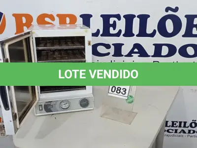 LOTE 083 - 01 ESTUFA DE ESTERILIZAÇÃO E SECAGEM. (NO ESTADO) ATENÇÃO! FAZER A VISITAÇÃO ANTES DE ARREMATAR, NÃO SABEMOS SE FUNCIONA, LEILÃO NÃO TEM GARANTIA E NEM DEVOLUÇÃO, SUJEITO A POSSÍVEIS AVARIAS VISÍVEIS/OCULTAS E/OU AUSÊNCIA DE COMPONENTES.