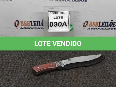 LOTE 030 - 01 FACA IMPORTADA AÇO INOXIDÁVEL CABO EM MADEIRA COM DETALHE DE ESCORPIÃO NA GUARDA FULL TANG BAINHA DE NYLON TAMANHO TOTAL 32CM PESO 390G JÁ AFIADA. (NO ESTADO) ATENÇÃO! FAZER A VISITAÇÃO ANTES DE ARREMATAR, NÃO SABEMOS SE FUNCIONA, LEILÃO NÃO TEM GARANTIA E NEM DEVOLUÇÃO, SUJEITO A POSSÍVEIS AVARIAS VISÍVEIS/OCULTAS E/OU AUSÊNCIA DE COMPONENTES.
