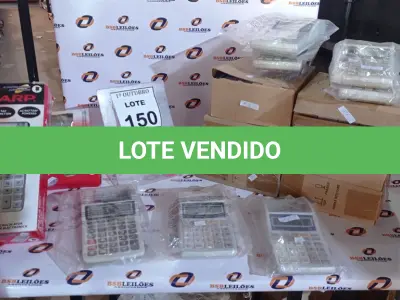 LOTE 150 - 01 LOTE COM APROXIMADAMENTE 60 LÂMPADAS FLUORESCENTES PEQUENAS E 10 CALCULADORAS DE MARCAS DIVERSA. (NO ESTADO) ATENÇÃO! FAZER A VISITAÇÃO ANTES DE ARREMATAR, NÃO SABEMOS SE FUNCIONA, LEILÃO NÃO TEM GARANTIA E NEM DEVOLUÇÃO, SUJEITO A POSSÍVEIS AVARIAS VISÍVEIS/OCULTAS E/OU AUSÊNCIA DE COMPONENTES.