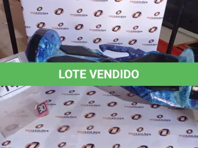 LOTE 148 - 01 HOVERBOARD. (NO ESTADO) ATENÇÃO! FAZER A VISITAÇÃO ANTES DE ARREMATAR, NÃO SABEMOS SE FUNCIONA, LEILÃO NÃO TEM GARANTIA E NEM DEVOLUÇÃO, SUJEITO A POSSÍVEIS AVARIAS VISÍVEIS/OCULTAS E/OU AUSÊNCIA DE COMPONENTES.