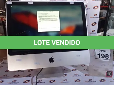 LOTE 198 - 01 IMAC APPLE. (NO ESTADO) ATENÇÃO! FAZER A VISITAÇÃO ANTES DE ARREMATAR, NÃO SABEMOS SE FUNCIONA, LEILÃO NÃO TEM GARANTIA E NEM DEVOLUÇÃO, SUJEITO A POSSÍVEIS AVARIAS VISÍVEIS/OCULTAS E/OU AUSÊNCIA DE COMPONENTES.